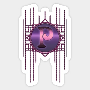 Vintage Jugendstil Purple Letter P Sticker